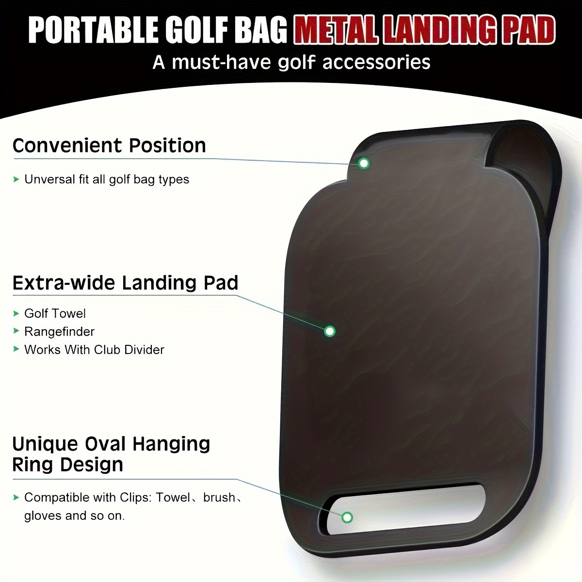 Golf Rangefinder - Magnetic Golf Bag Landing Pad（9*8cm）for Magnetic